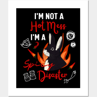 Funny Rabbit Meme Naughty Rex Bunny is A Hot Mess I Am A Spicy Disaster Posters and Art